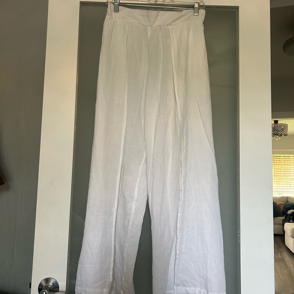 BECCA White Wide Leg Pants Resort Essential
